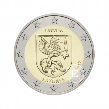 2 Eur coin Latgale, Latvia 2017