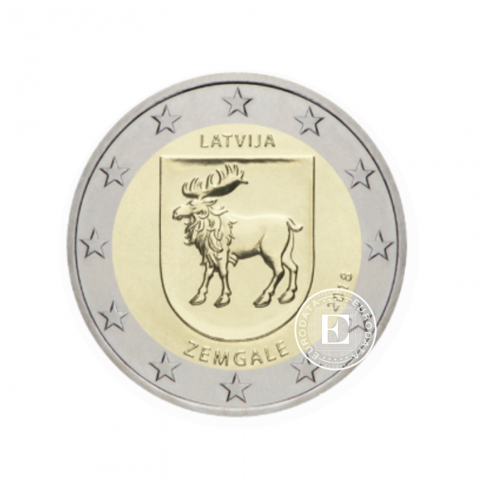 2 Eur moneta Žiemgala, Latvija 2018