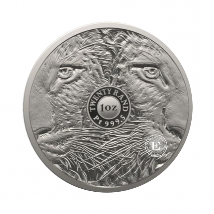 1 oz (31.10 g) platininė PROOF moneta Didysis penketas - Leopardas, Pietų Afrikos Respublika 2023 (su sertifikatu)