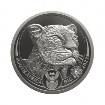 1 oz (31.10 g) platynowa PROOF moneta Big Five – Leopard, Republika Południowej Afryki 2023 (z certyfikatem)