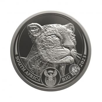 1 oz (31.10 g) pièce de platine PROOF Big Five – Leopard, République d'Afrique du Sud 2023 (avec certificat)