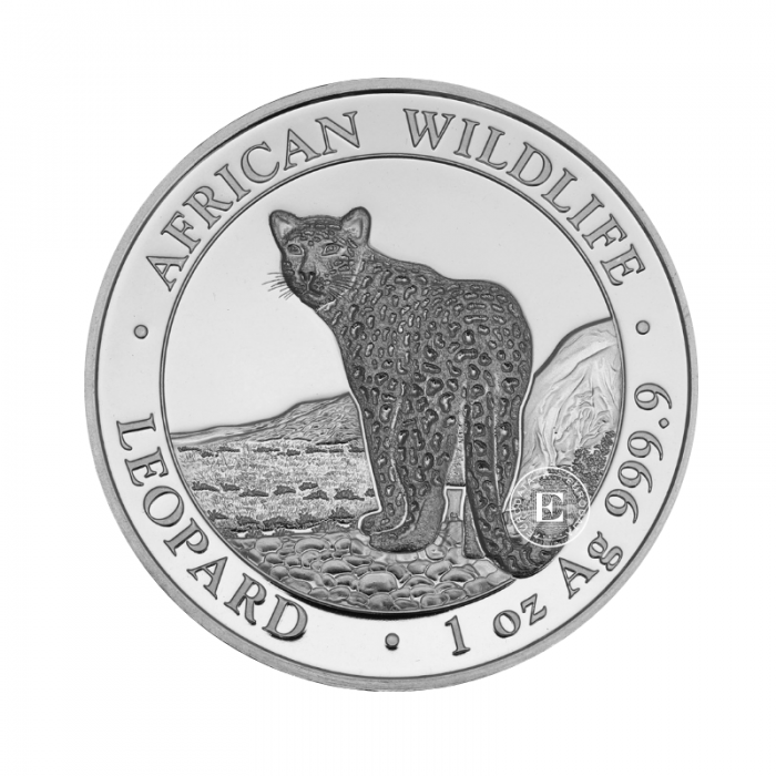1 oz (31.10 g) pièce d'argent Faune Africaine - Leopard, Somalie 2018