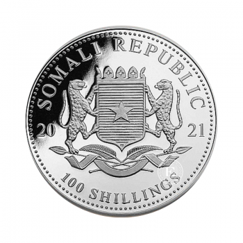 1 oz (31.10 g) sidabrinė moneta Afrikos laukinė gamta - Leopardas, Somalis 2021