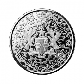 1 oz (31.10 g) sidabrinė moneta Afrikinis leopardas, Ganos Respublika 2023