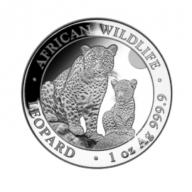 1 oz (31.10 g) pièce d'argent Faune Africaine - Leopard, Somalie 2024