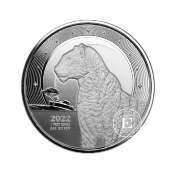 1 oz (31.10 g) sidabrinė moneta Afrikinis leopardas, Ganos Respublika 2022