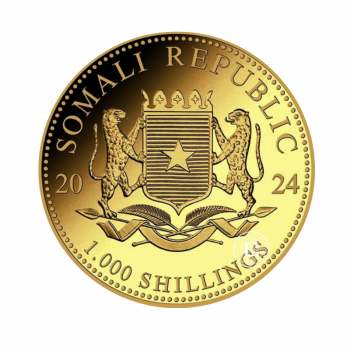 1 oz (31.10 g) auksinė moneta Afrikos laukinė gamta - Leopardas, Somalis 2024