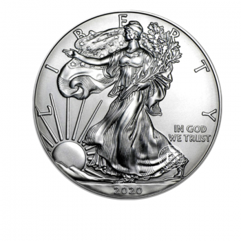 1 oz (31.10 g) sidabrinė moneta Amerikos Erelis, JAV 2020 (Senas dizainas)