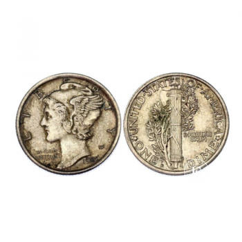 10 centų (2.5 g) sidabrinė moneta USA Dime, JAV (atsitiktiniai metai)