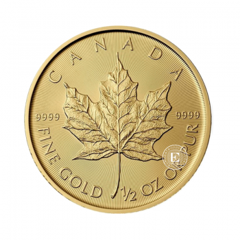1/2 oz (15.55 g) auksinė moneta Klevo lapas, Kanada 2024