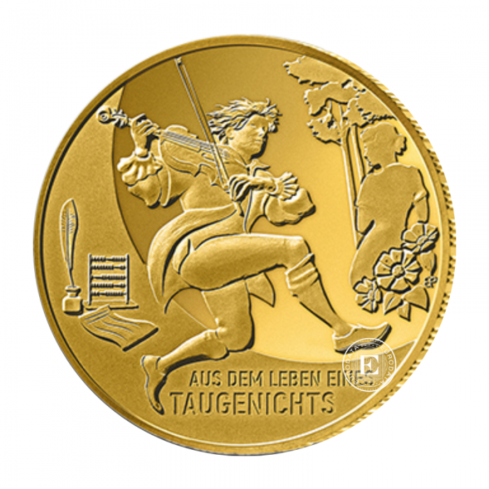 100 Eur (15.55 g) auksinė moneta Vokiečių literatūros šedevrai - The life of a worthless man, Vokietija 2025 (atsitiktinė kalykla)