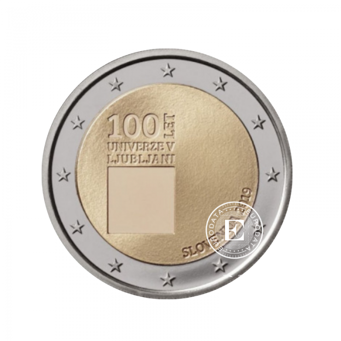 2 Eur Münze 100 Jahrestag der Universität Ljubljana, Slowenien 2019