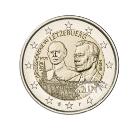 2 Eur moneta 100 rocznica urodzin księcia Jean, Luksemburg 2021