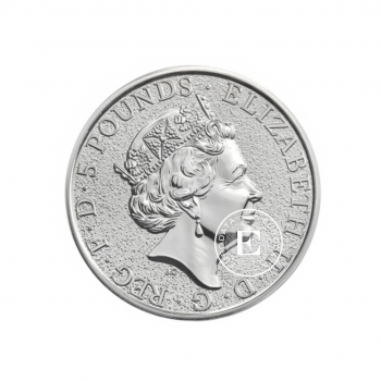 2 oz (62.20 g) sidabrinė moneta Queen's Beast  - Liūtas, Didžioji Britanija 2016