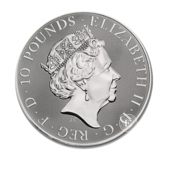 10 oz (311 g) sidabrinė moneta Queens Beasts - Baltasis liūtas, Didžioji Britanija 2021