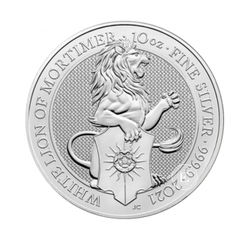 10 oz (311 g) srebrna moneta Queens Beasts - White lion, Wielka Brytania, 2021
