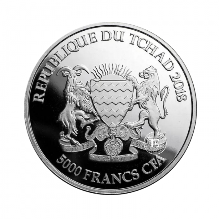 1 oz (31.10 g) sidabrinė moneta Mandala - Liūtas, Čado Respublika 2018