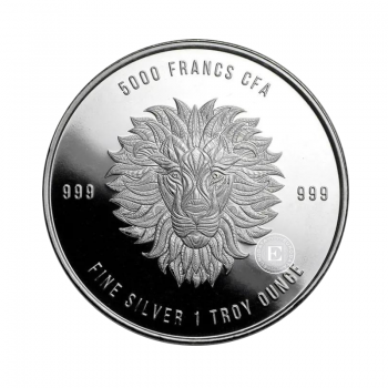 1 oz (31.10 g) sidabrinė moneta Mandala - Liūtas, Čado Respublika 2018