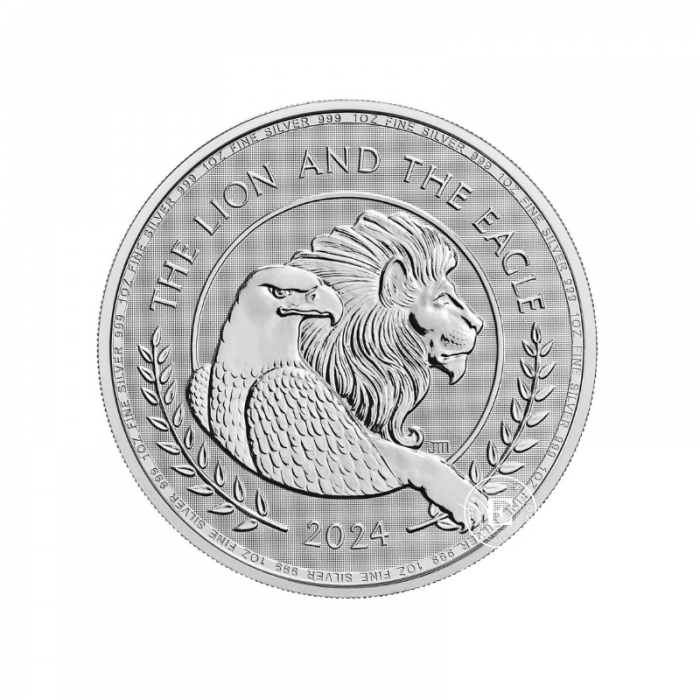 1 oz (31.10 g) srebrna moneta British Lion and American Eagle, Wielka Brytania 2024