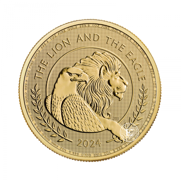 1 oz (31.10 g) złota moneta British Lion and American Eagle, Wielka Brytania 2024