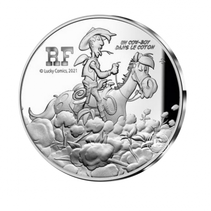 10 Eur (22.20 g) sidabrinė PROOF moneta Lucky Luke, Prancūzija 2021 (su sertifikatu)