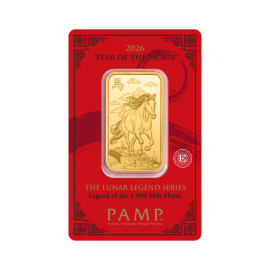 1 oz (31,1 g) investicinis aukso luitas PAMP Arklio metai, 2026 (Lunar Legends Year of the Horse)