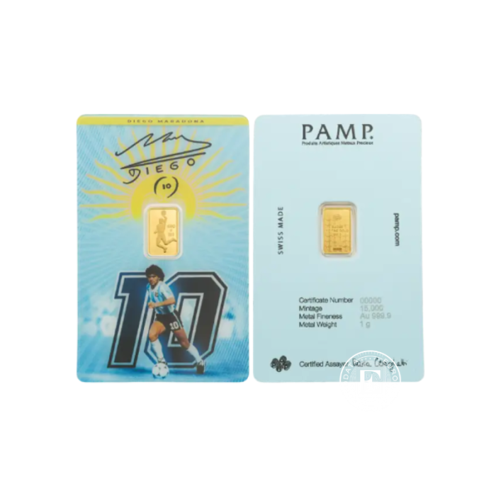 1 g investicinio aukso luitas Diego Maradona, PAMP 999.9