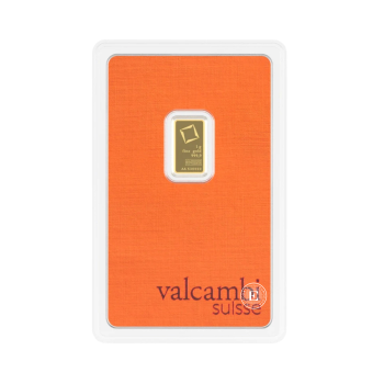1 g investicinio aukso luitas Valcambi 999.9