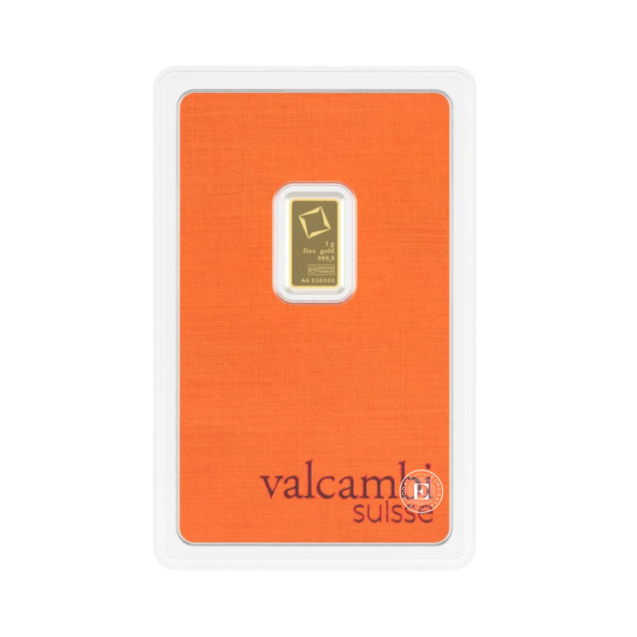 1 g investicinio aukso luitas Valcambi 999.9