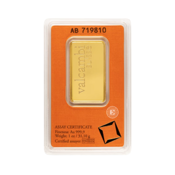 1 oz (31,1 g) investicinio aukso luitas Valcambi 999.9
