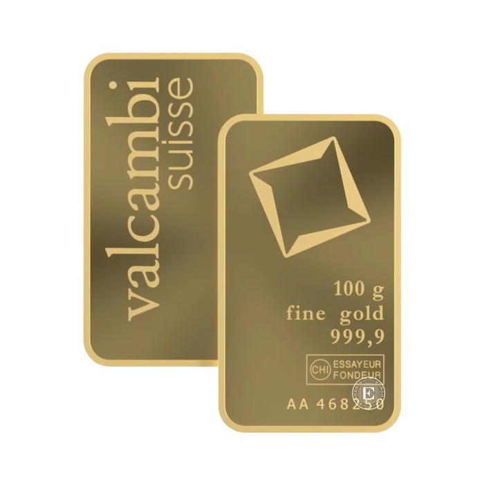 100 g investicinio aukso luitas Valcambi 999.9