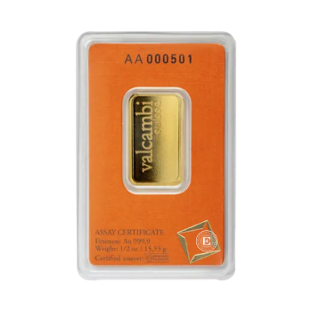 1/2 oz (15.55 g) investicinio aukso luitas Valcambi 999.9