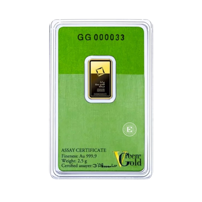 2,5 g Valcambi Green Gold Goldbarren 999.9