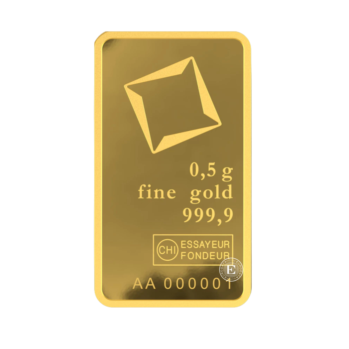 0.5 g investicinio aukso luitas Valcambi 999.9