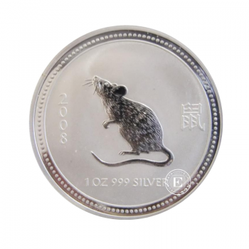 1 oz (31.10 g) sidabrinė moneta Lunar I - Pėlės metai, Australija 2008