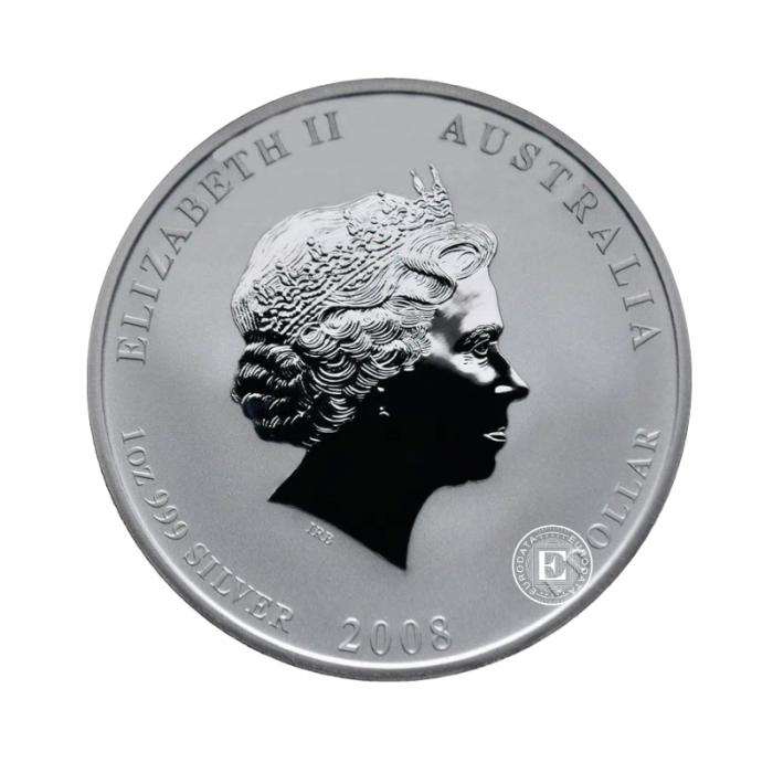 1 oz (31.10 g) srebrna moneta Lunar I  - Year of the Mouse, Australia 2008