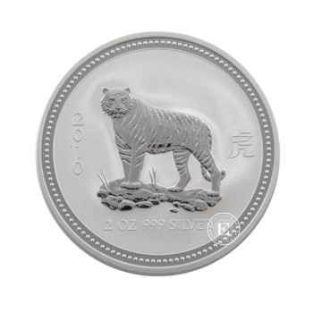 1 oz (31.10 g) sidabrinė moneta Lunar I - Tigro metai, Australija 2010