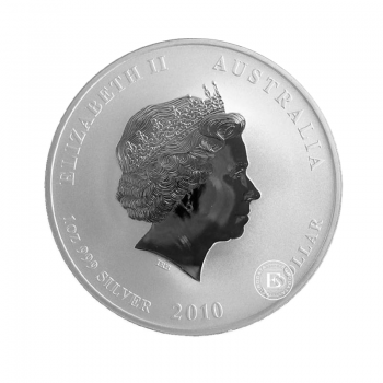 1 oz (31.10 g) sidabrinė moneta Lunar I - Tigro metai, Australija 2010