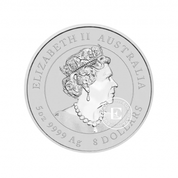 5 oz (155.50 g) sidabrinė moneta Lunar III - Triušis, Australija 2023