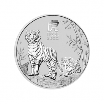 5 oz (155.50 g) sidabrinė moneta Lunar III - Tigras, Australija 2022