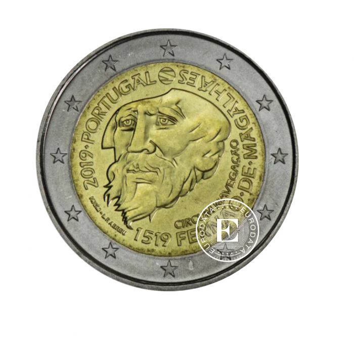 2 Eur moneta 500 rocznica podróży Magellana dookoła świata, Portugalia 2019