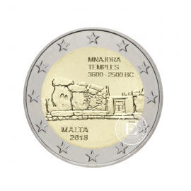 2 Eur Münze Mnajdra Tempel, Malta 2018