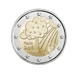 2 Eur Münze Nature, Malta 2019
