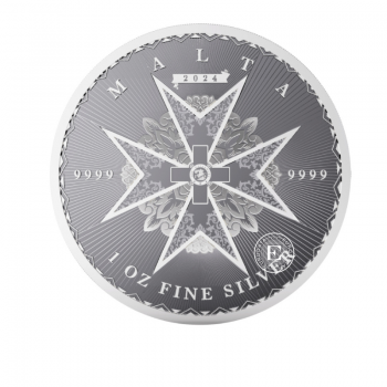 1 oz (31.10 g) sidabrinė moneta Maltos kryžius, Malta 2024
