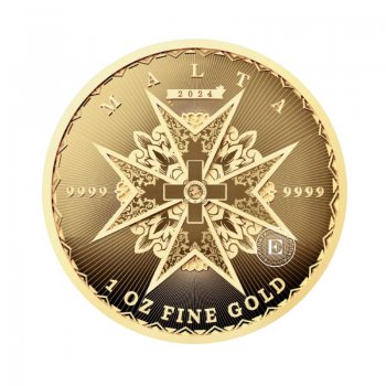 1 oz (31.10 g) auksinė moneta Maltos kryžius, Malta 2024