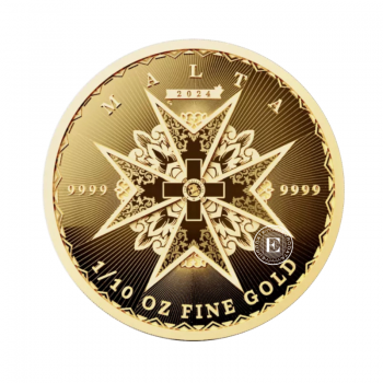 1/10 oz (3.11 g) auksinė moneta Maltos kryžius, Malta 2024