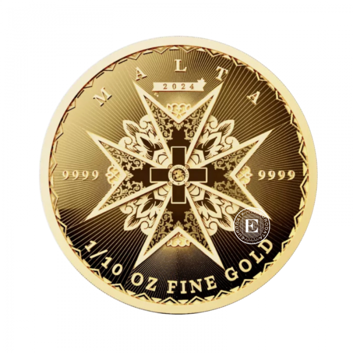 1/10 oz (3.11 g) złota moneta Maltese Cross, Malta 2024