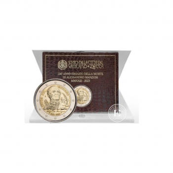 2 Eur moneta  kortelėje 150-osios Alessandro Manzoni mirties metinės, Italija 2023