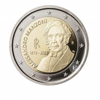 2 Eur coin 150th anniversary of the death of Alessandro Manzoni, Italy 2023
