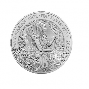 10 oz  (311 g) sidabrinė moneta Mitai ir legendos – Maid Marian, Didžioji Britanija 2023